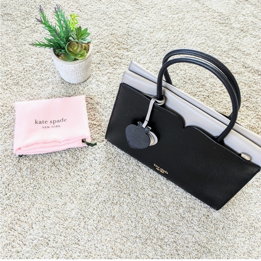 Kate Spade Spencer Satchel Two tone Black Grey NWOT